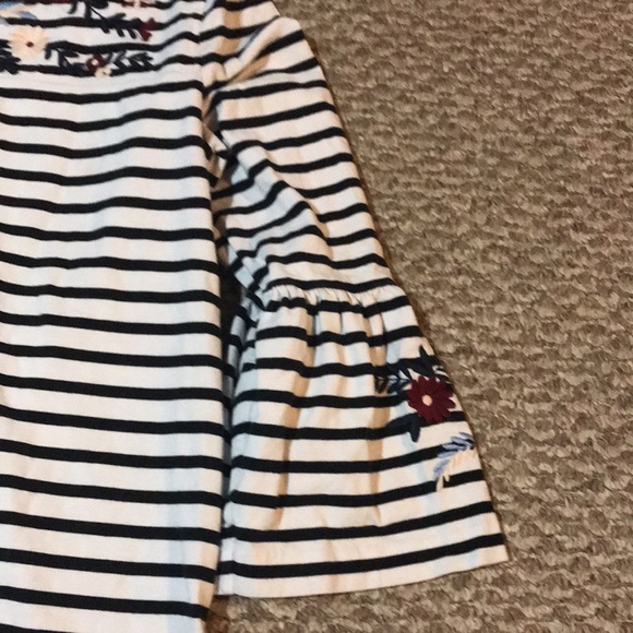 J. Crew Floral Bell Sleeves Striped Blouse - Picture 3 of 6